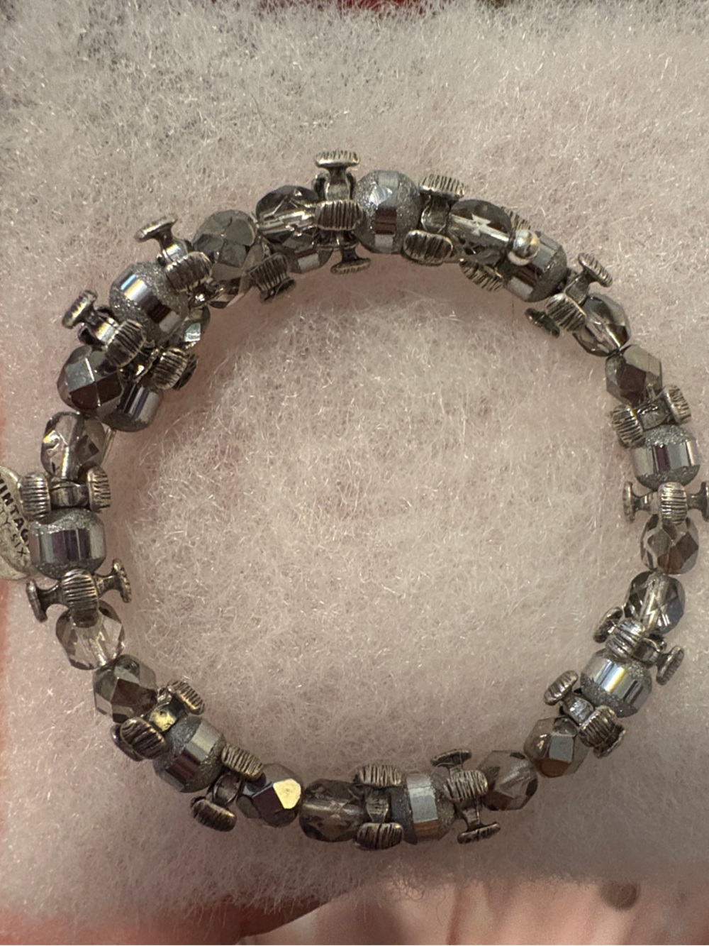 Alex and Ani Elegant Silver Beaded Stretch Bracelet - Women Jewelry